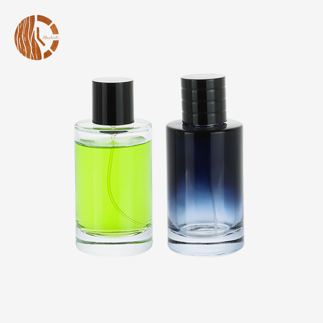 Cylinder Glass Perfume Bottle With Spray Pump And Lid